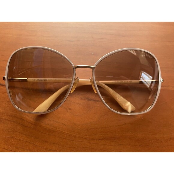 Tom Ford Accessories - Tom Ford Solange TF319 Women's Sunglasses - White/ Gold 32F Brown Fade Lense